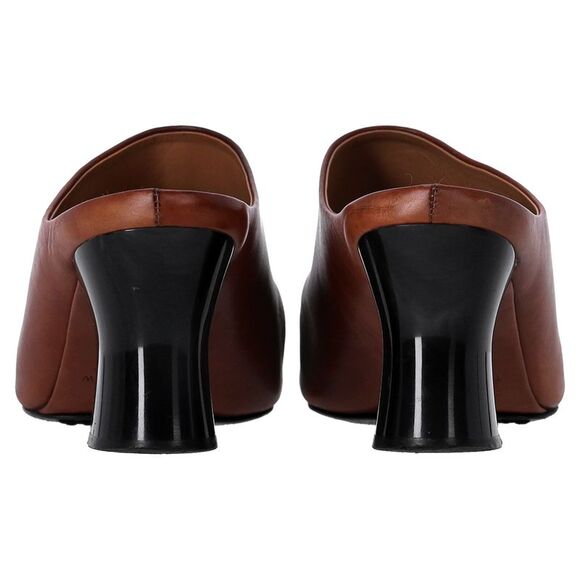 Pre Loved The Row Vintage Leather Mules Women brown | ochre Mid Heels - Picture 7 of 8